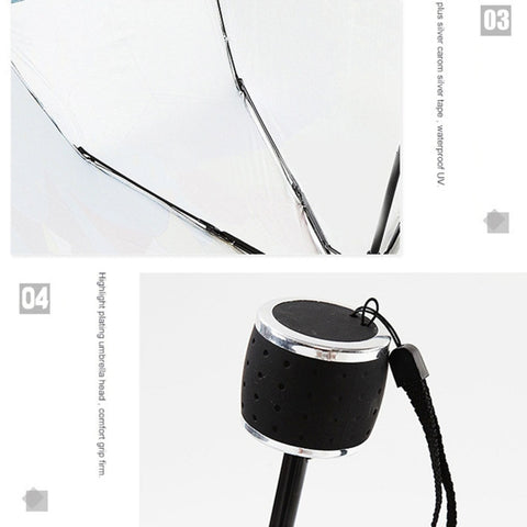 Creative Fresh Style Three Fold Silver Tape Anti Ultraviolet Sunshade Umbrella, OG3876A, OG3876B, OG3876C