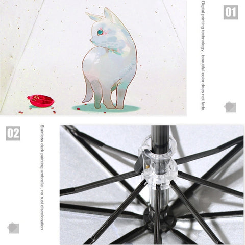 Creative Fresh Style Three Fold Silver Tape Anti Ultraviolet Sunshade Umbrella, OG3876A, OG3876B, OG3876C