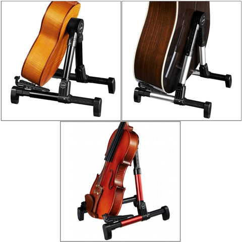 Simple Folding Vertical Guitar Violin Ukulele Bracket Musical Instrument Stand, OG3909AA, OG3909B, OG3909J, OG3909L, OG3909P, OG3909R, OG3909S