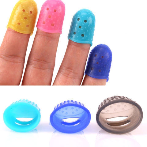 10 PCS Guitar Ukulele Stringed Instrument Finger Protector Anti-pain Finger Cap in Random Color Delivery(Size: L), Size: L