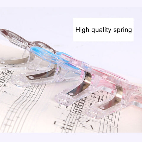 10 PCS PP Material Stainless Steel Spring Music Note Shape Book Clip Deluxe Page Holder, Random Color Delivery, Random Color Delivery