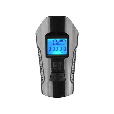 350LM USB Charging Waterproof Snap-on Bicycle Headlight with Speaker & Stopwatch Function, Black, Blue, Red