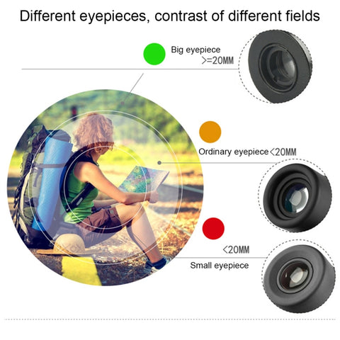 2.5x17.5mm Mini Pocket Miniature Telescope with Finger Buckle, 2.5x17.5 Black, 2.5x17.5 Gold