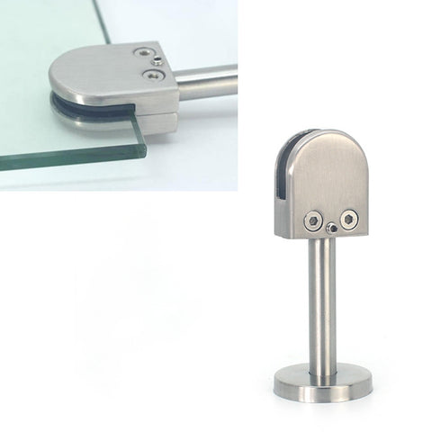 201 Stainless Steel Glass Fish Mouth Support Rod Fixing Clip with 14x80mm Rod, Specification: L, L, with 14x80mm Rod