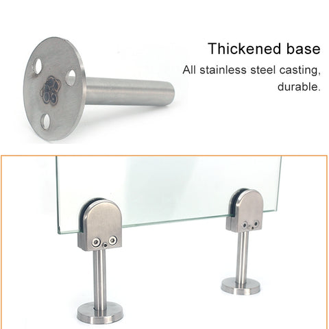 201 Stainless Steel Glass Fish Mouth Support Rod Fixing Clip with 14x100mm Rod, Specification: S, S, with 14x100mm Rod