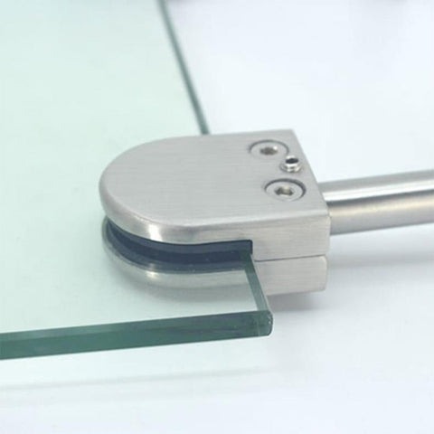 201 Stainless Steel Glass Fish Mouth Support Rod Fixing Clip with 14x100mm Rod, Specification: S, S, with 14x100mm Rod