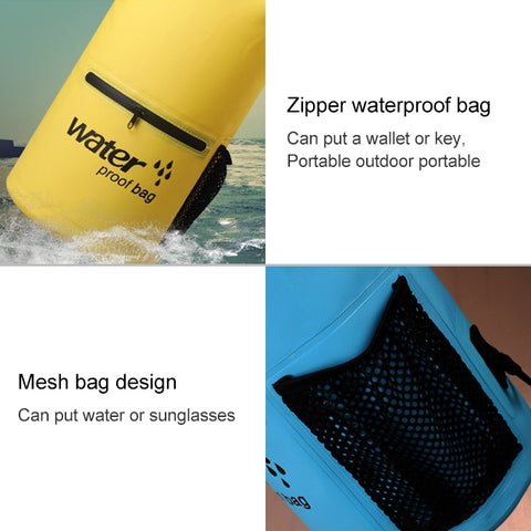 Outdoor Waterproof Dry Dual Shoulder Strap Bag Dry Sack PVC Barrel Bag, Capacity: 10L, 10L