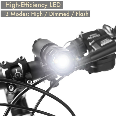 5W Mountain Bike Headlight Charging Zoom Glare Waterproof Flashlight Set Car Headlight x 2 + Taillight x 2 (Set Three), Set Three