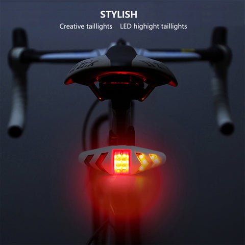 Bicycle Tail Light Intelligent Wireless Remote Control Turn Signal Warning Light, USB Rechargeable