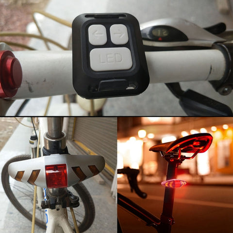 Bicycle Tail Light Intelligent Wireless Remote Control Turn Signal Warning Light, USB Rechargeable