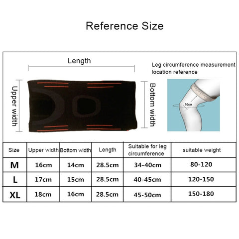 Sports High Elastic Shockproof Non-slip Silicone Knee Support Guards with Pressure Strip Size: XL, XL