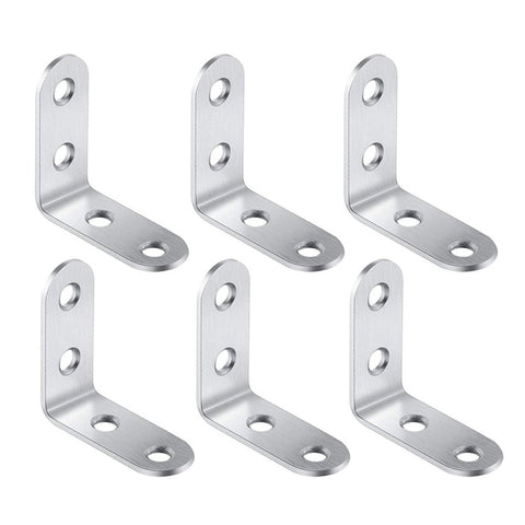 10pcs Stainless Steel 90 Degree Angle Bracket,Corner Brace Joint Bracket Fastener Furniture Cabinet Screens Wall (50mm), 50mm (10pcs)