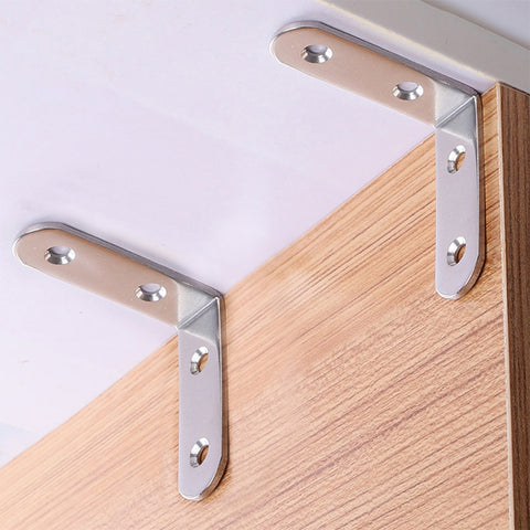 10pcs Stainless Steel 90 Degree Angle Bracket,Corner Brace Joint Bracket Fastener Furniture Cabinet Screens Wall (50mm), 50mm (10pcs)