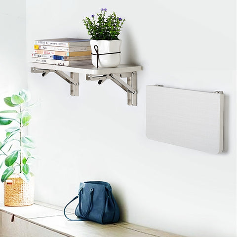 2 PCS 10 inch Billy Wall-mounted Foldable Stainless Steel Spring Storage Shelf for Dining Table, 10 inch