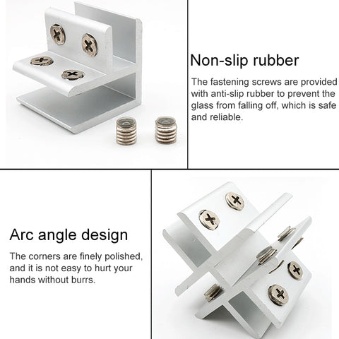 Aluminum Alloy Glass Combination Clamp Cabinet Partition Fixing Clip, T-type Cliped 10-12mm, T-type Cliped 10-12mm