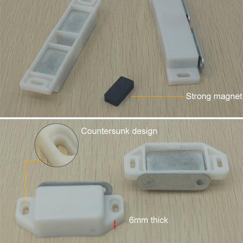 30 PCS Plastic Strong Magnetic Cupboard Door Suction Wardrobe Bookcase Home Accessories, Size: M, M