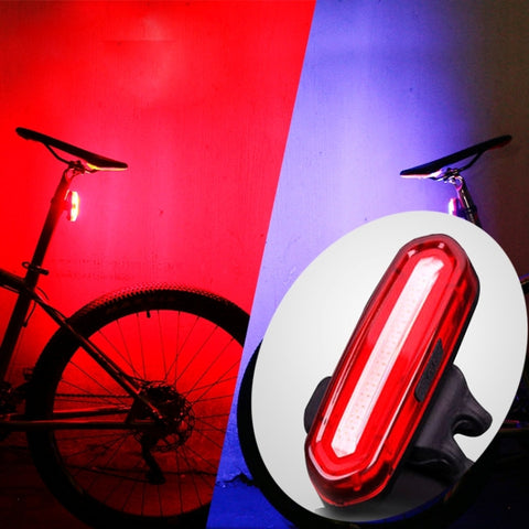 AQY-096 IPX4 Detachable USB Rechargeable Dual Color LED Bike Taillight, White & Red, Blue & Red
