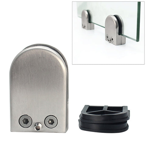 9-14mm Flat Bottom Matte Polished  201 Stainless Steel Fixed Clip Railing Glass Wood Layer Board Clamp Bracket, 9-14mm, Flat Bottom, 201 Stainless Steel