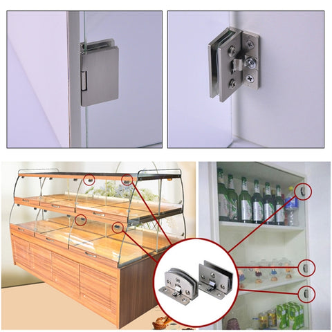 Open Hole Free Brushed Surface Glass Hinge, Size: S, 3-7mm, S