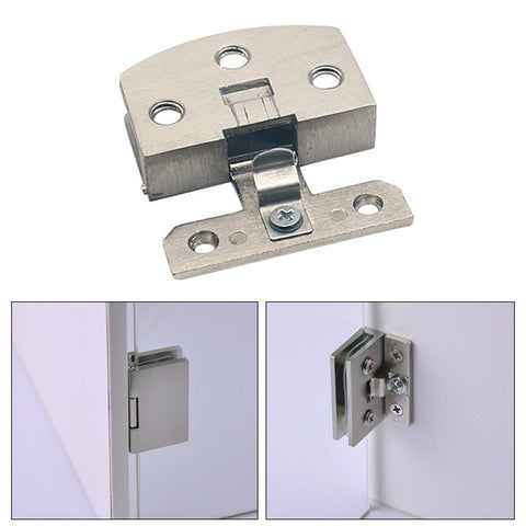 Open Hole Free Brushed Surface Glass Hinge, Size: S, 3-7mm, S