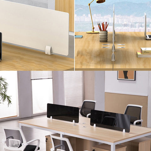 T Shape Aluminum Alloy Office Desktop Screen Fixing Clip Partition Clip (White), T Shape (White)