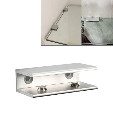 Double Hole Aluminum Alloy Glass Fixing Clip, L, 10mm, L, 10mm