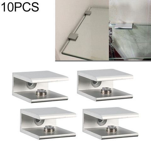 10 PCS Single Hole Aluminum Alloy Glass Fixing Clip, S, 10mm, S, 10mm