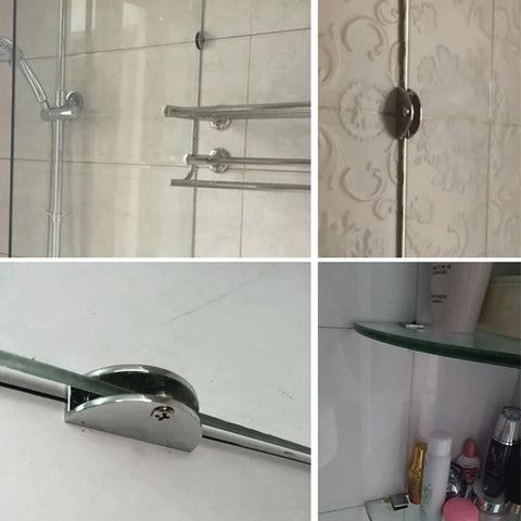 Zinc Alloy Bright Fixed Bracket Connection Square Glass Fixing Clamp, Size: L, Square, Size: L
