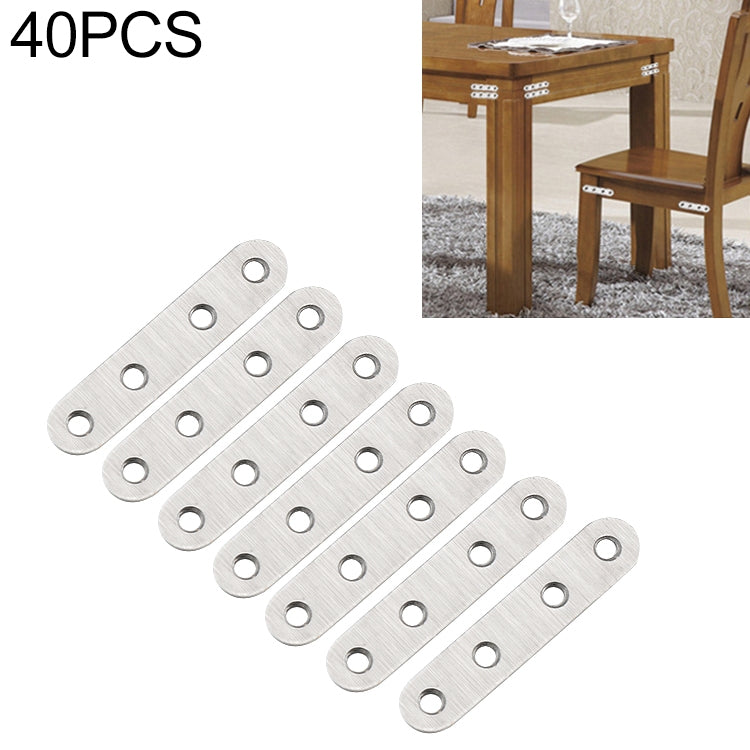 40 PCS Stainless Steel Connection Code Straight Connecting Piece, Number: 4, 4