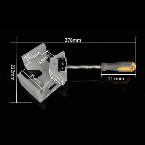 Aluminum Single Handle 90 Degree Right Angle Clamp Angle Clamp Woodworking Frame Clip Right Angle Folder Tool, Single Handle