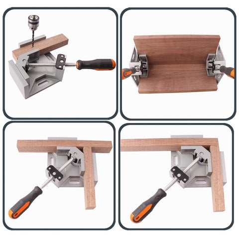 Aluminum Single Handle 90 Degree Right Angle Clamp Angle Clamp Woodworking Frame Clip Right Angle Folder Tool, Single Handle
