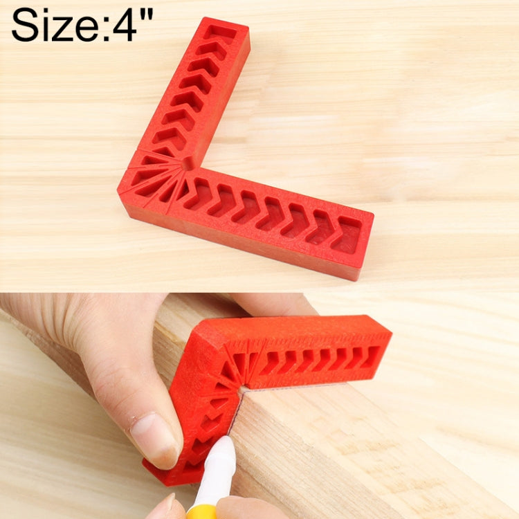 4 Inch Plastic 90 Degree Woodworking Auxiliary Positioner Square Ruler Fixing Tool, 4 Inch
