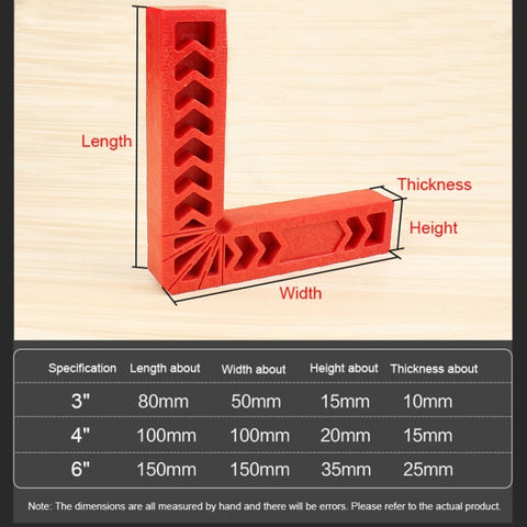 4 Inch Plastic 90 Degree Woodworking Auxiliary Positioner Square Ruler Fixing Tool, 4 Inch