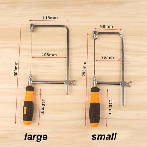 U Shape Hacksaw with Blades for Metal / Wood / Plastic Tube / Wire DIY Hand Tool Portable Woodworking Saw, Width: 105mm, Size: Large