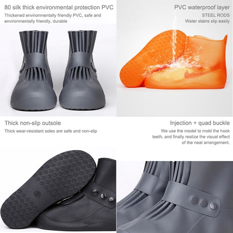 Fashion Integrated PVC Waterproof  Non-slip Shoe Cover with Thickened Soles Size: 38-39, Size: 38-39
