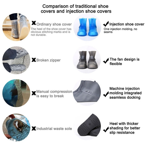 Fashion Integrated PVC Waterproof  Non-slip Shoe Cover with Thickened Soles Size: 38-39, Size: 38-39