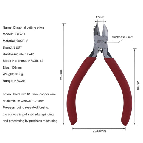 BEST-2D Electrician Wire Cutting Pliers, BEST-2D
