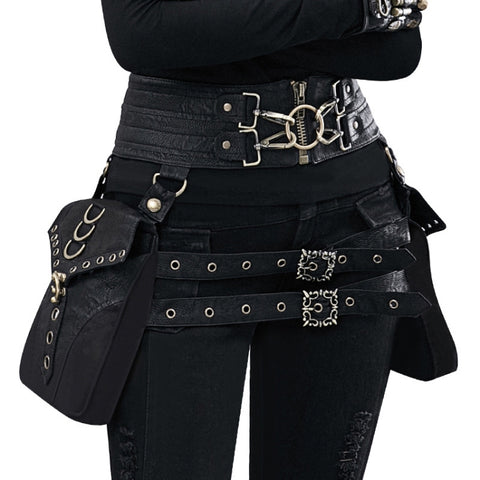 FBG003BK Ladies PU Leather Waist Bag, Size: 23 x 19.5cm, Strap Length: 130cm, 23 x 19.5cm
