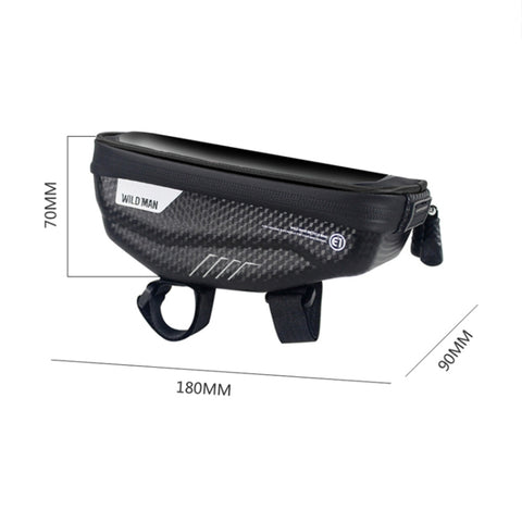 WILD MAN E1 Waterproof Front Bag MTB Mobile Phone Sets Bicycle Tube Bag Riding Accessories, E1 (Black), E1 (Red)