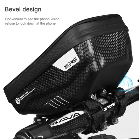WILD MAN E1 Waterproof Front Bag MTB Mobile Phone Sets Bicycle Tube Bag Riding Accessories, E1 (Black), E1 (Red)