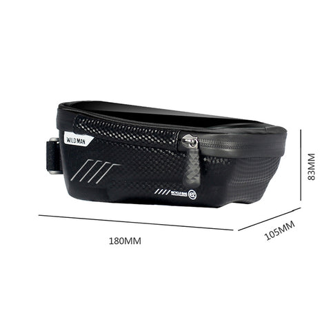 WILD MAN E2 Waterproof Front Bag MTB Mobile Phone Sets Bicycle Tube Bag Riding Accessories, E2 (Black), E2 (Red)
