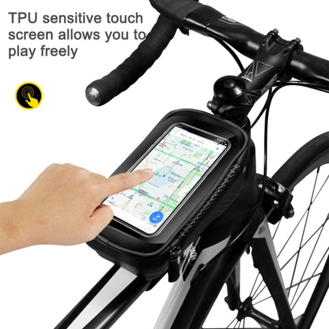 WILD MAN E2 Waterproof Front Bag MTB Mobile Phone Sets Bicycle Tube Bag Riding Accessories, E2 (Black), E2 (Red)