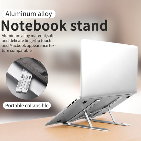 Aluminum Alloy Laptop Height Extender Holder Stand Folding Portable Computer Heat Dissipation Bracket, Size: 24x16.5x5.5cm