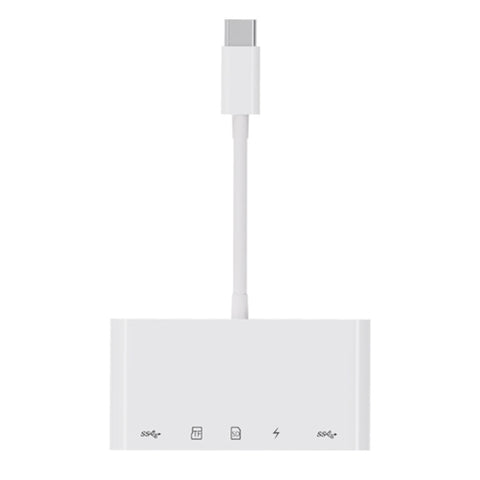 NK-1032TC 5 in 1 USB-C Male to SD / TF / 2xUSB / Type-C Female Adapter, NK1032TC