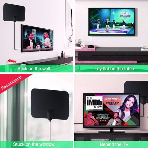 AN-1002 5dBi/25dBi Indoor HDTV Antenna with Sucker, VHF170-230/UHF470-862MHz, AN-1002
