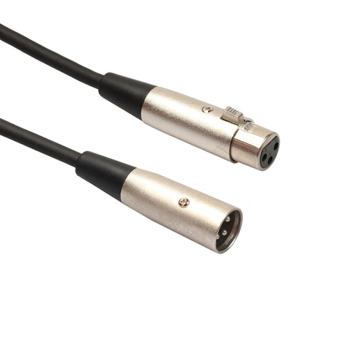 1m 3-Pin XLR Male to XLR Female MIC Shielded Cable Microphone Audio Cord, Length: 1m