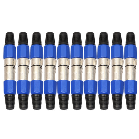 10 Pairs Metal Female Male XLR 3 Pin Jack Socket Plug Audio Connector, 10 Pairs