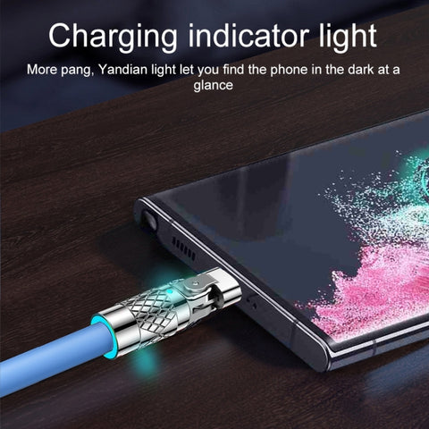 Mech Series 6A 120W USB to Type-C 180-degree Metal Plug Fast Charging Cable, Length: 1.8m, 1.8m Type-C, 1.8m 180-degree Type-C