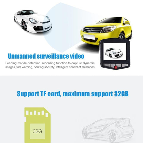 VGA 480P Car Camcorder DVR Driving Recorder Digital Video Camera Voice Recorder with 2.4 inch LCD Screen Display, Support 32GB Micro TF Card & Infrared Night Vision Function(Black + Blue), 2.4 inch LCD