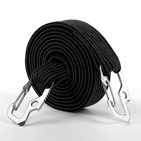 2m Elastic Strapping Rope Packing Tape for Bicycle Motorcycle Back Seat with Hook, 2m